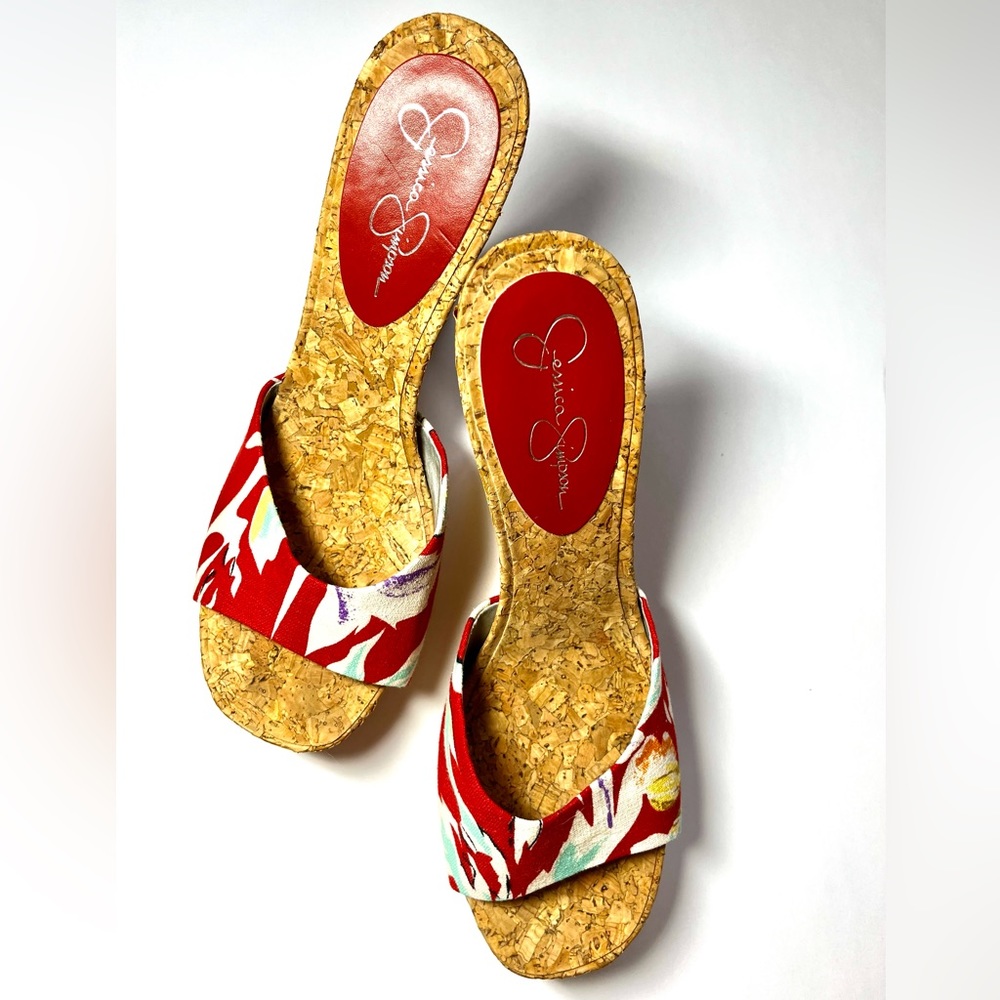 Cork heel wedges